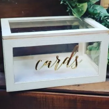 Glass and White Wooden Box with Lid Wishing Well