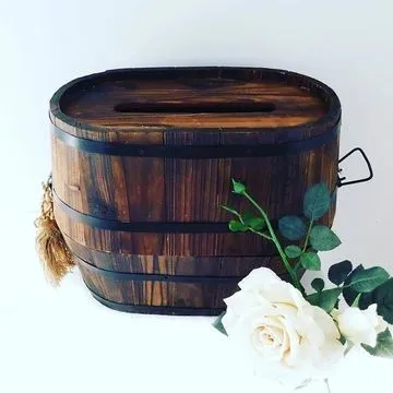 Rustic Wine Barrel Style Wishing Well