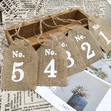 Numbers - Hessian Tags