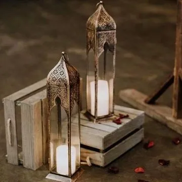 Tall Vintage Style Brass Lantern