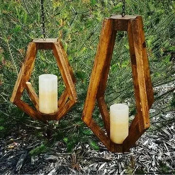 Wooden Geometric Hanging Piece