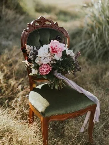 Wood Carved Frame, Deep Green Velvet, Buttoned Chair