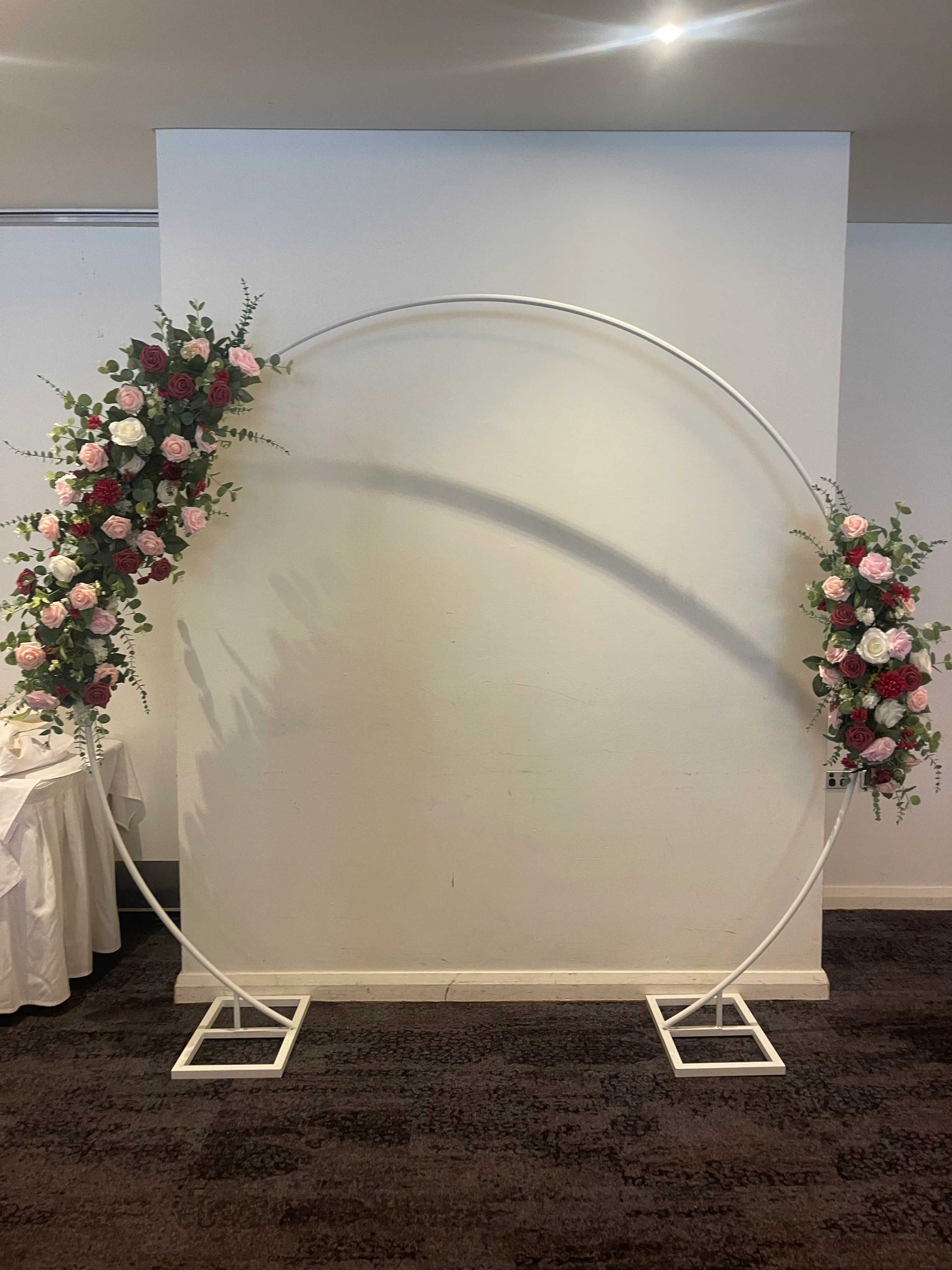 Round White Metal Circle Arbour