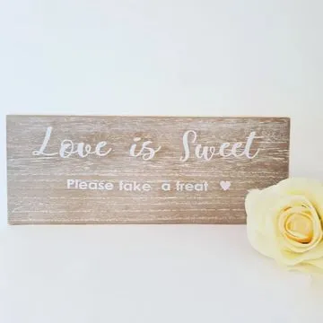 Wooden "LOVE IS SWEET" Sign