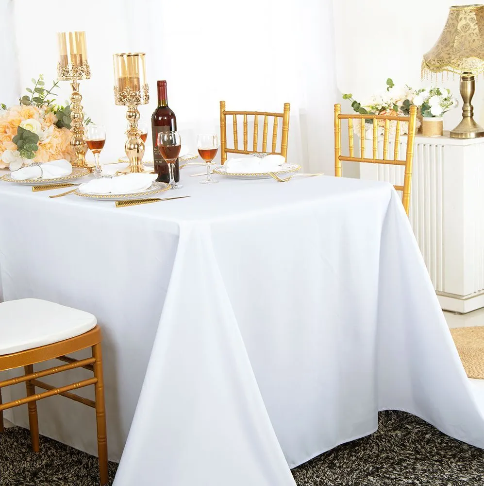 90"x156" White Tablecloth