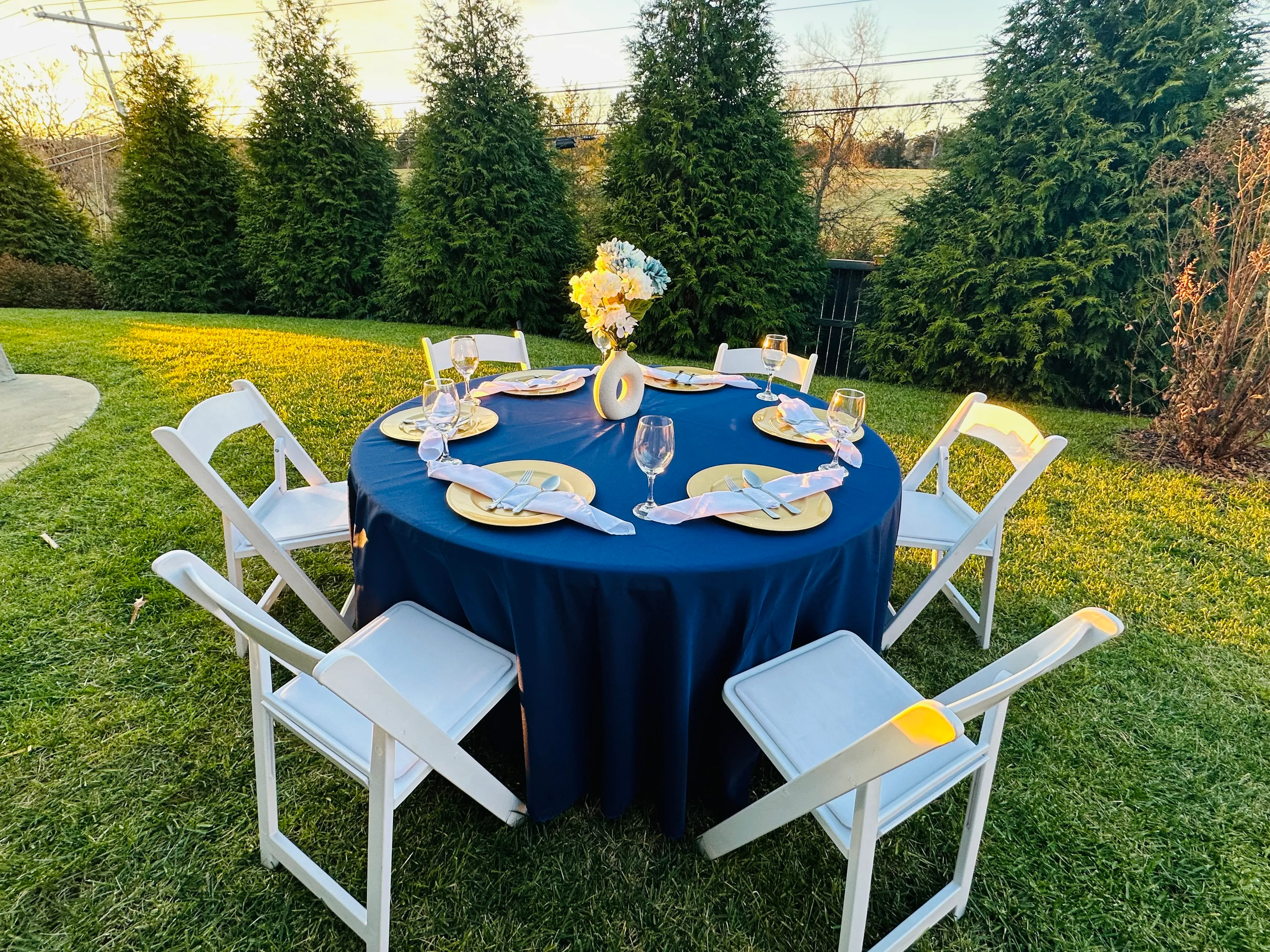 120" Navy Blue  Tablecloth