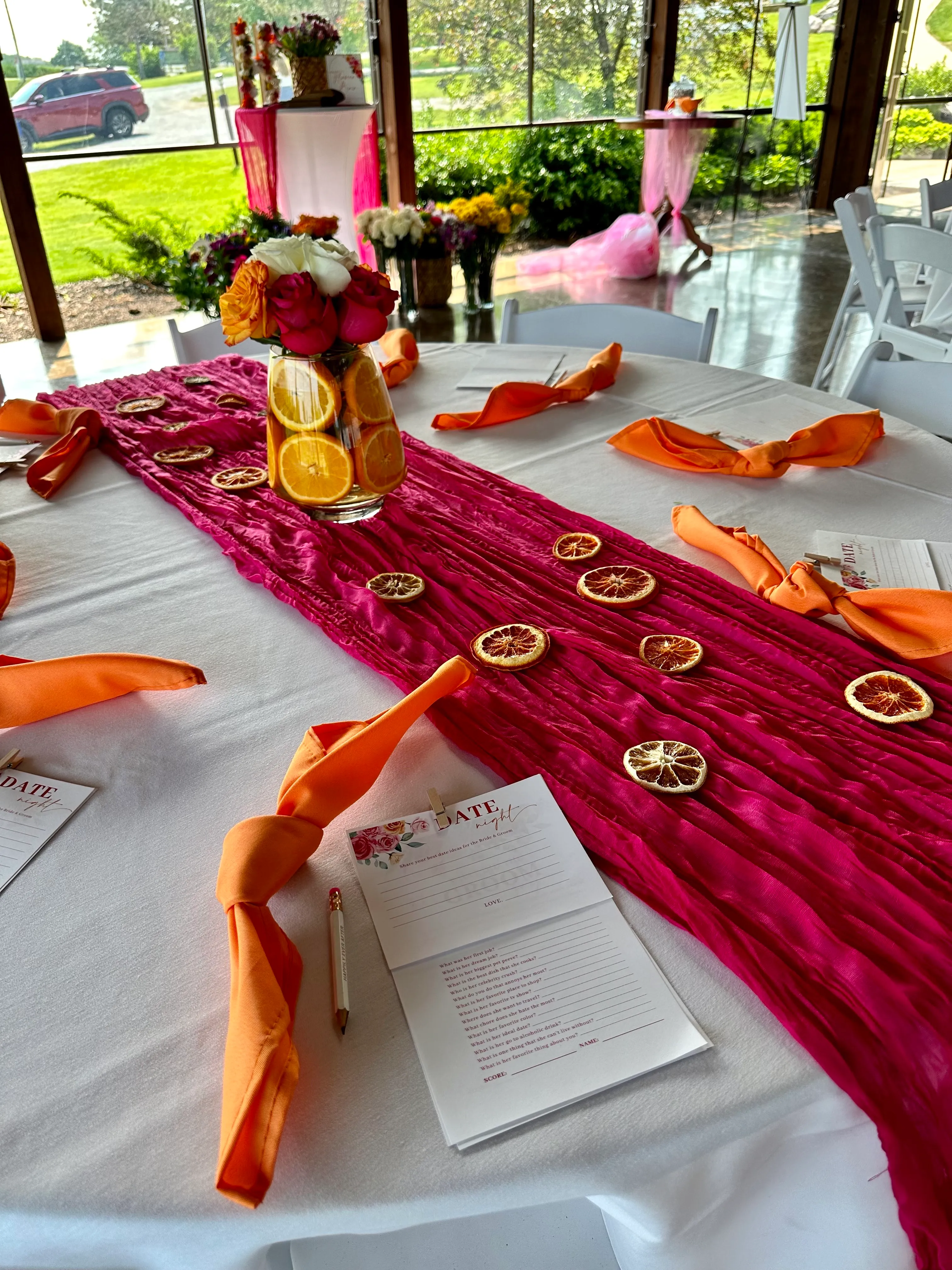Pink Gauze/Cheesecloth Table Runners
