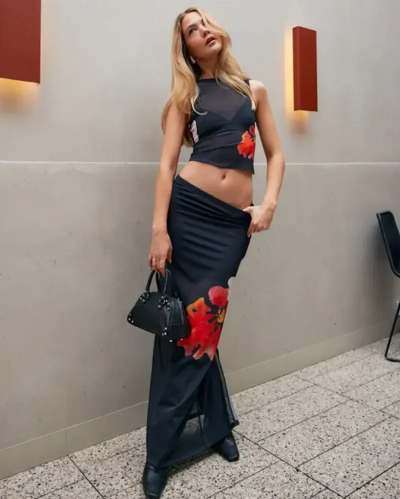 WITH HARPER LU Black Mesh Set, Size S