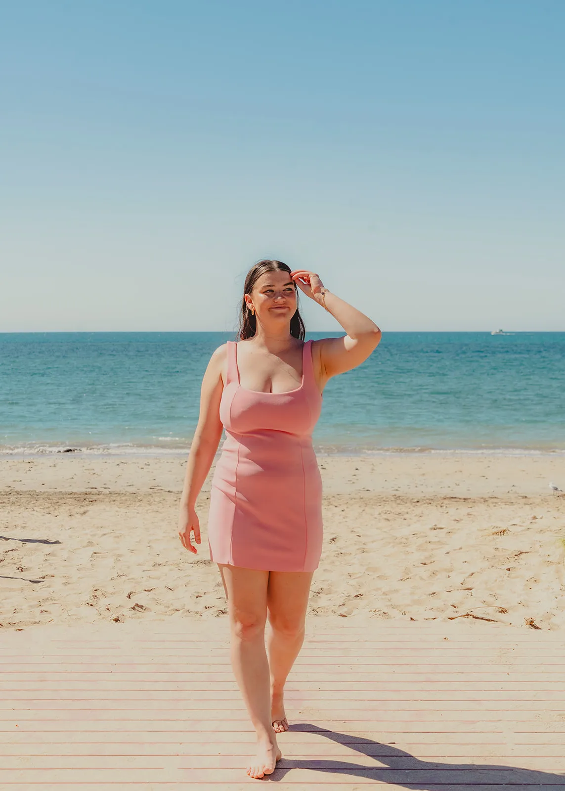 Bec & Bridge Hibiscus Islands Square Mini Dress Size 10- Flamingo