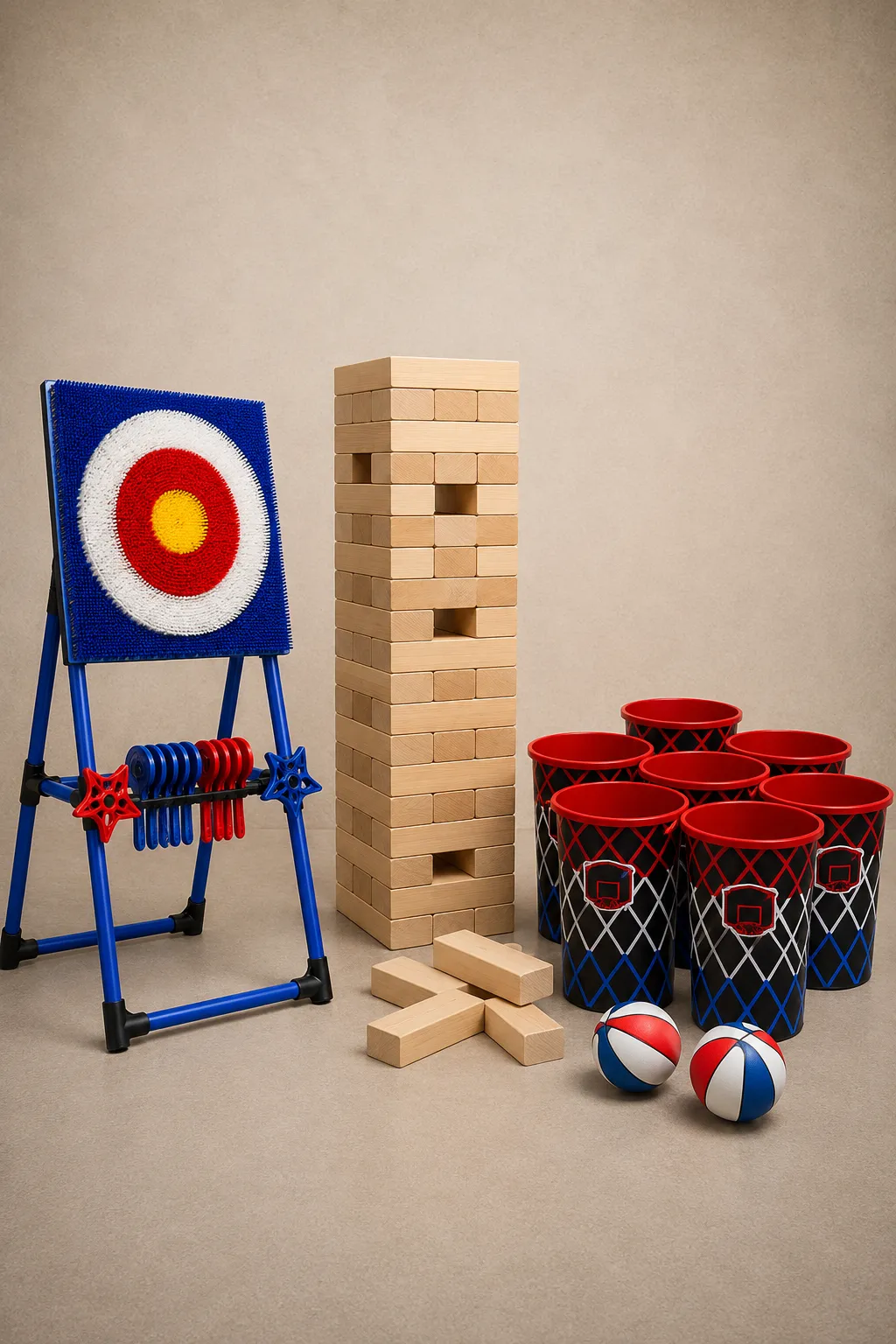 Axe Throw/ Jenga / Basket Pong Party Bundle