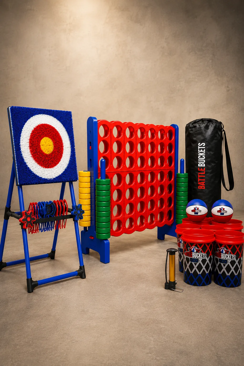 Axe Throw / Basket Pong / Connect 4 Party Bundle 
