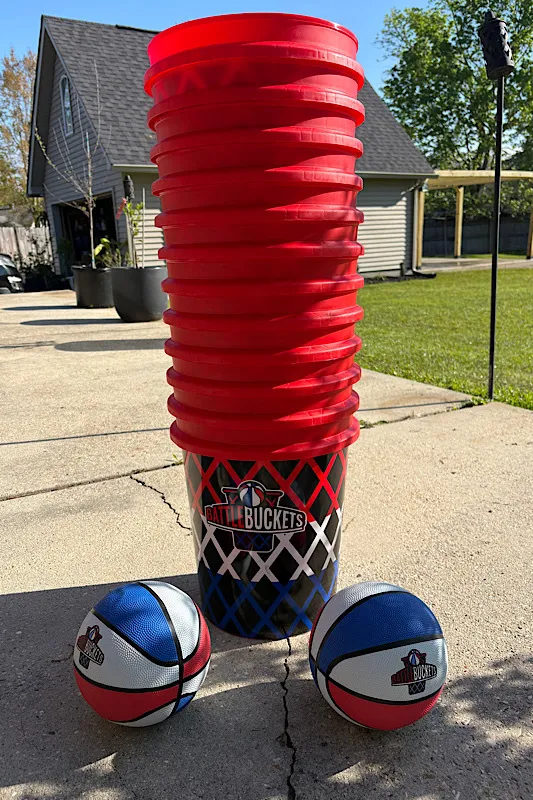 Basket Pong Yard Game – 12-Basket Toss & Score Set