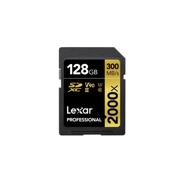 Cartão de memória Lexar 128gb U3 2000x Uhs-II Sdhc V90 300mb/s