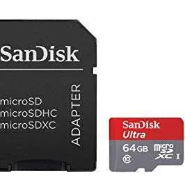 SanDisk - 64GB microSDXC Memory Card Ultra Class 10 UHS-I with microSD Adapter