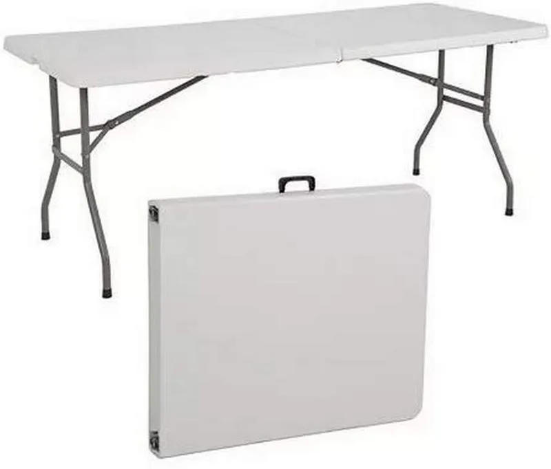6'x30" Plastic Folding Table (Fold-In-Half)