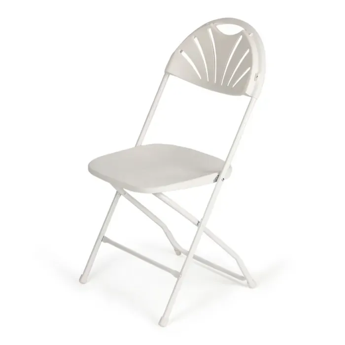 Standard Folding Chair Fan Back (White)