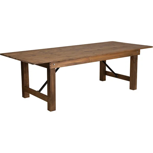 Farm Table (8'x40") (Natural with Black Grain)