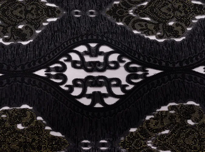 Black Damask – Sheer Linen