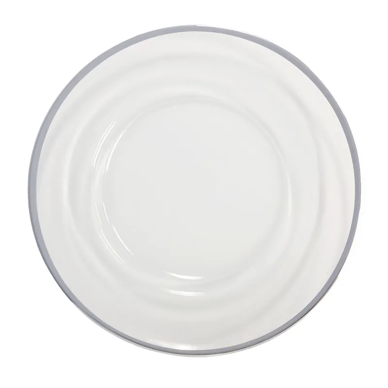 Charger - Silver Rim Glass 13"