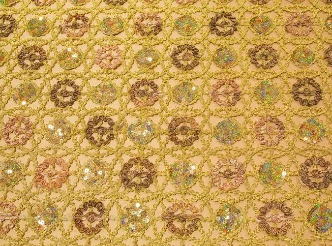 Embellished Metallic Lace Linen