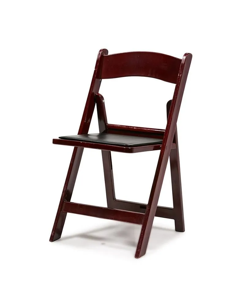 Resin Padded Folding Chair - Mahogany