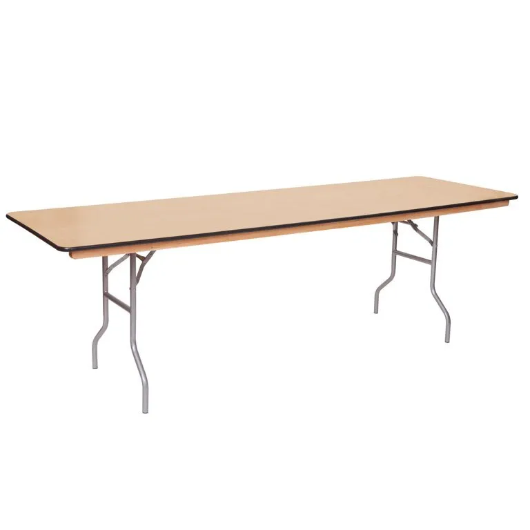 8'x30" Wood Folding Table
