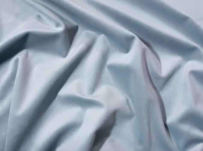 Ice Blue Plush Velvet Linen