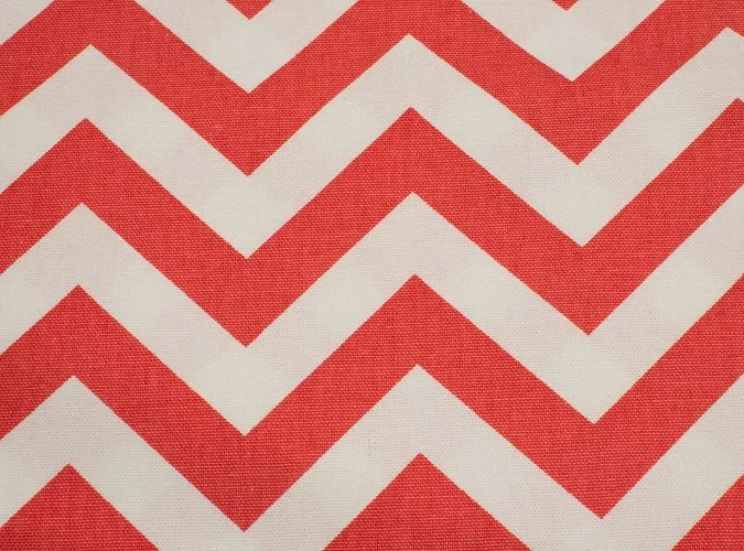 Rustic Coral & White Chevron Linen