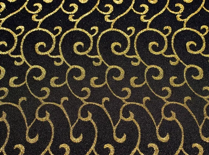 Black & Gold Metallic Swirl Linen