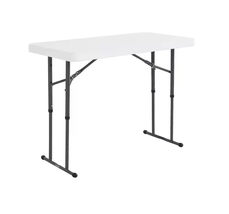 4' Table Fold-in-Half (adjustable height) (48"Wx24"Dx24"-36"H)