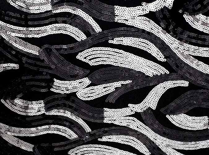 Black & Silver Jazz Sequin Linen