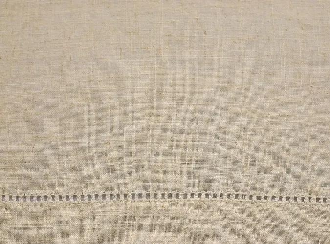 Oatmeal Hemstitch Linen