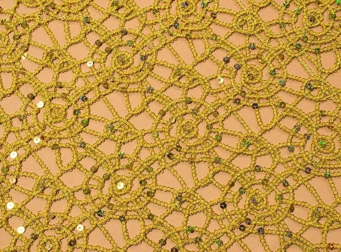 Gold Metallic Lace Linen