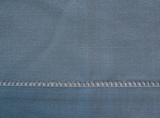 Wedgewood Blue Hemstitch Linen