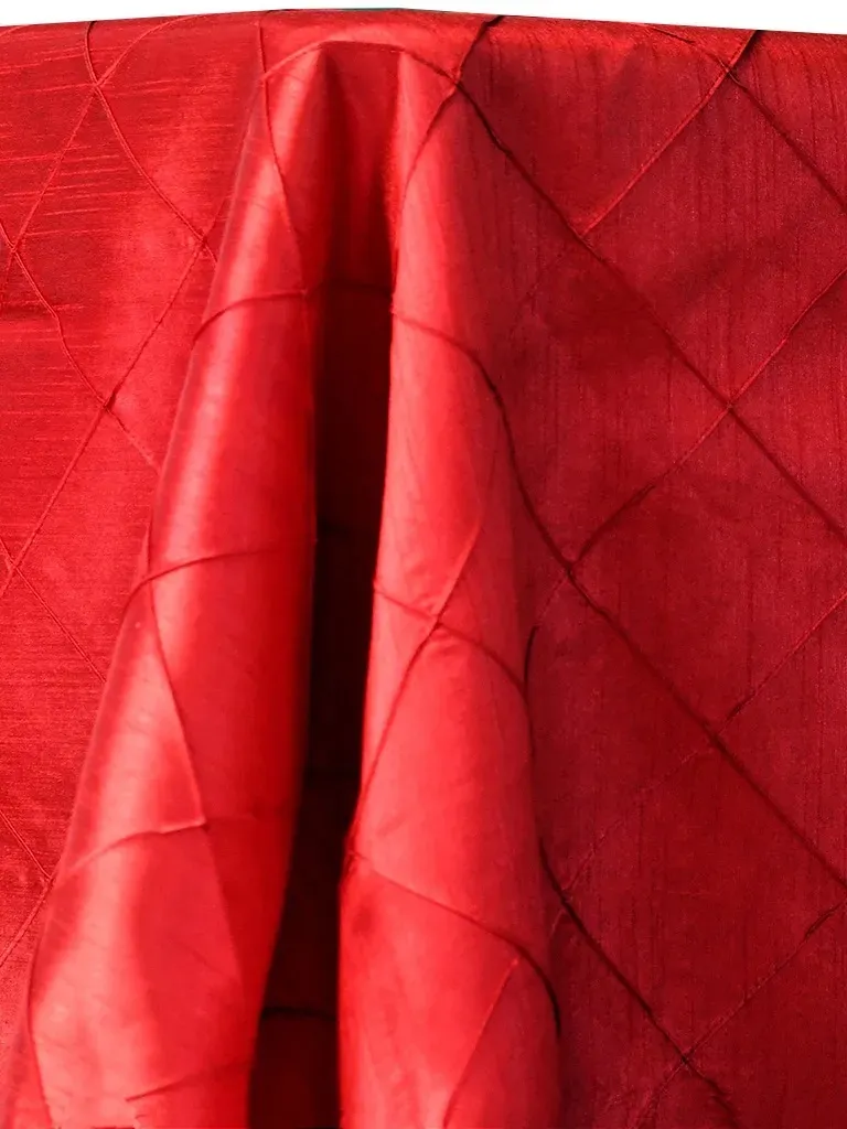 Linen - Pintuck - China Red
