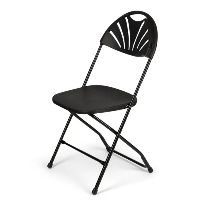 Standard Folding Chair Fan Back (Black)