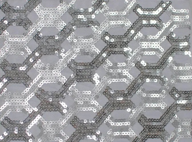 Silver Geometric Sequin Linen