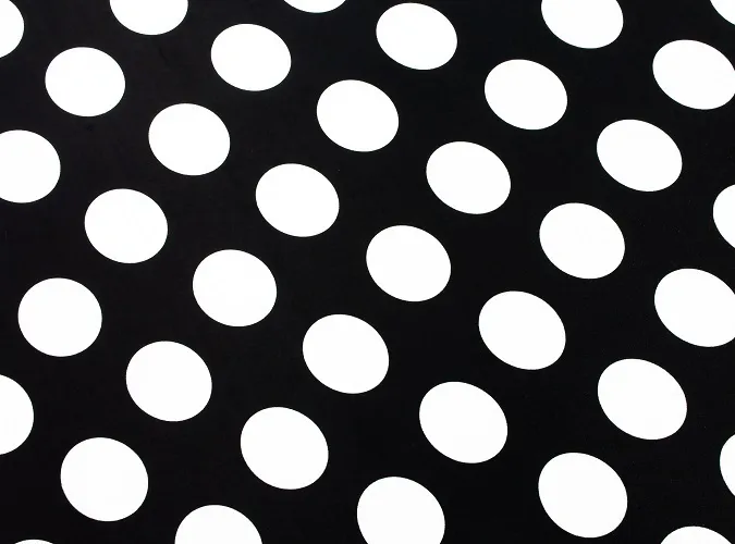 Black with White Polka Dot Linen
