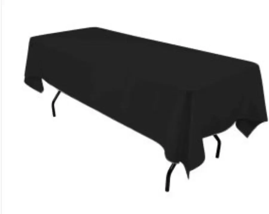Black Rectangle Cotton Tablecloths 52" x 114"