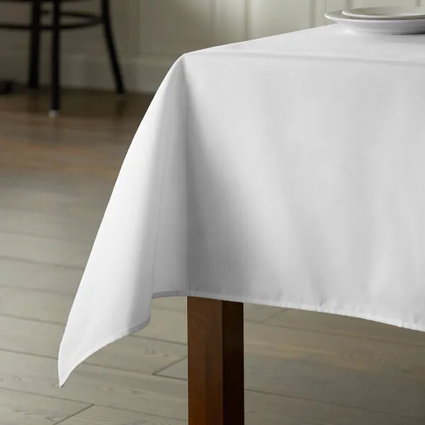 White Square Cotton Tablecloths 81" x 81"