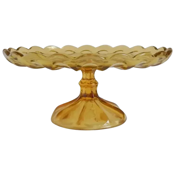 Fairfield Amber Glass Pedestal Cake Stand