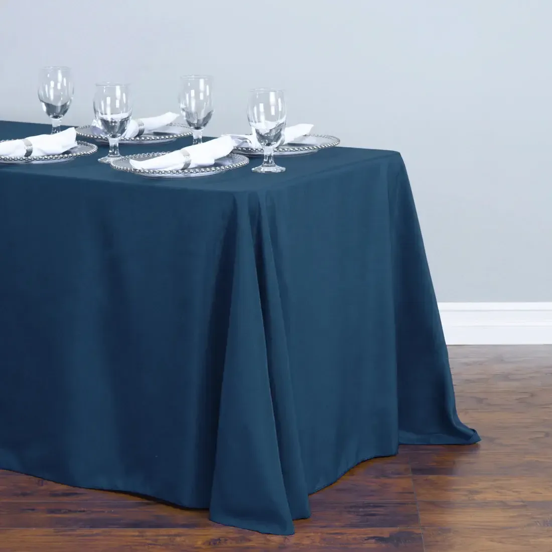 Navy Rectangle Polyester Tablecloths 90" x 156"