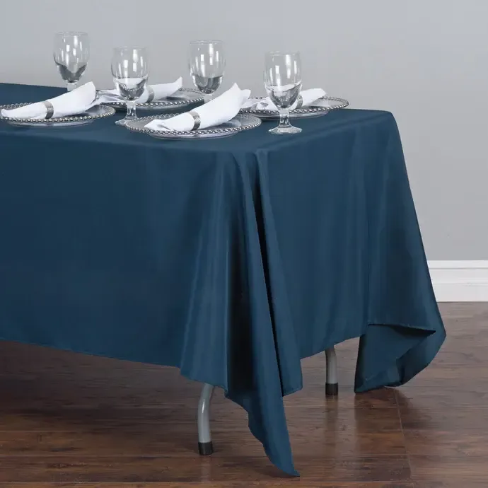 Navy Rectangle Polyester Tablecloths 70" x 120"