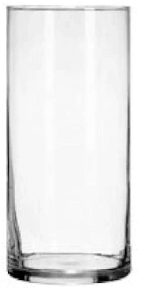 Clear Cylindrical Glass Vase 7 1/4