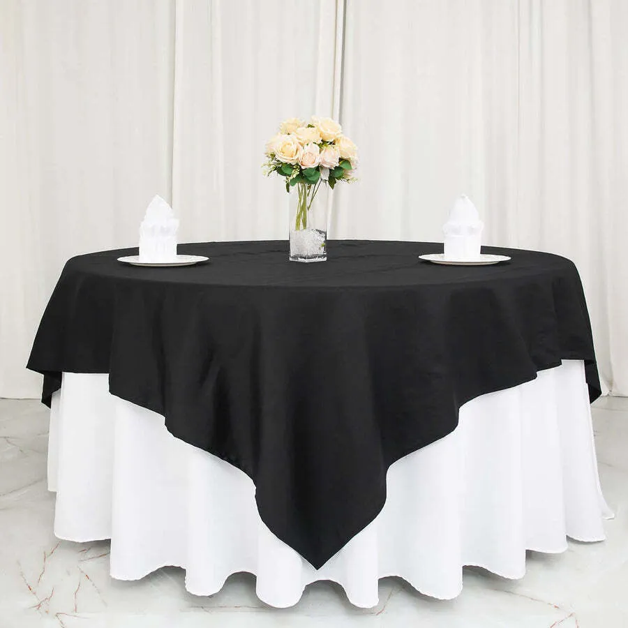Black Square Cotton Tablecloths 90" x 90"