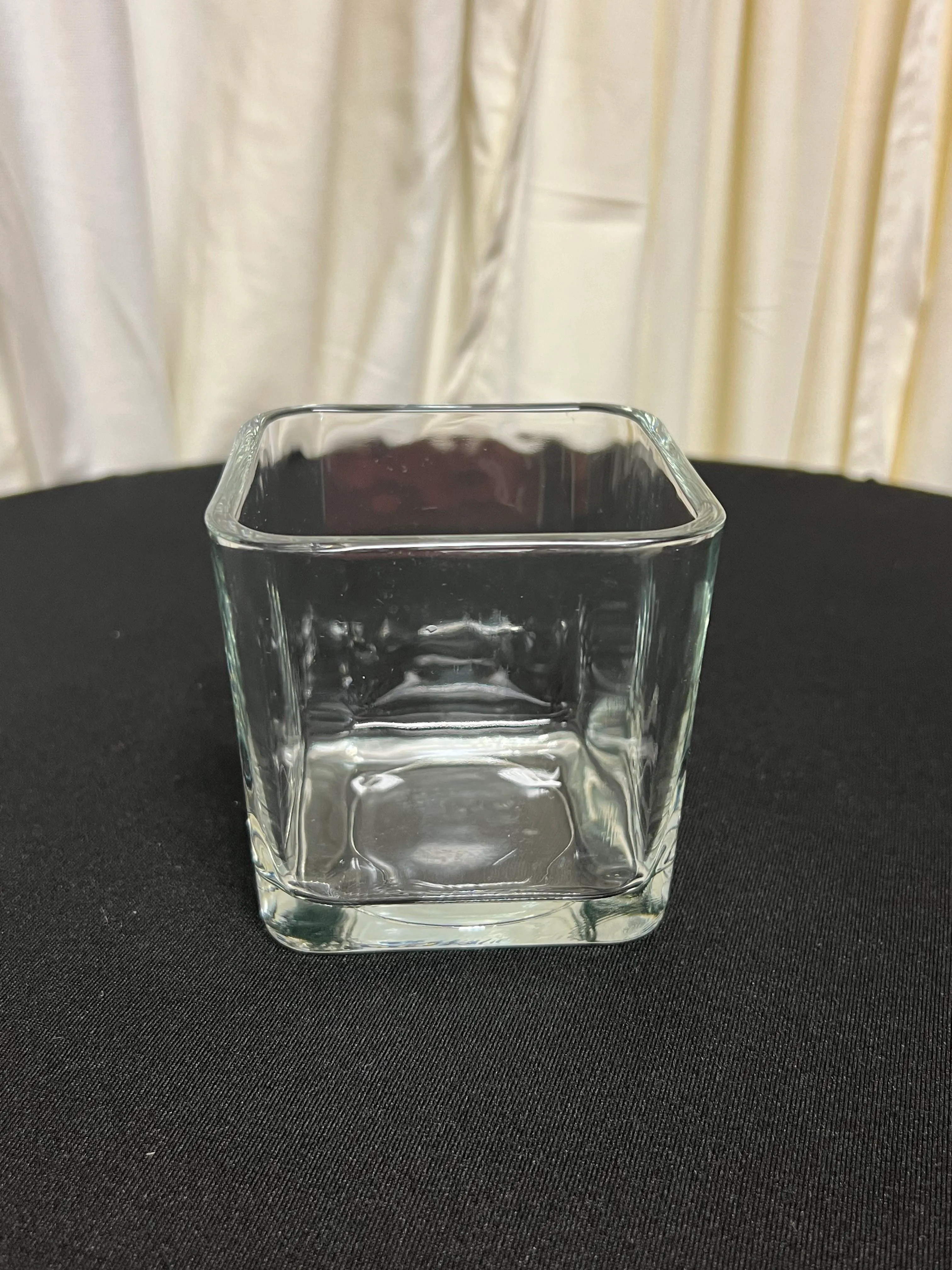 3" Square Glass Candleholder