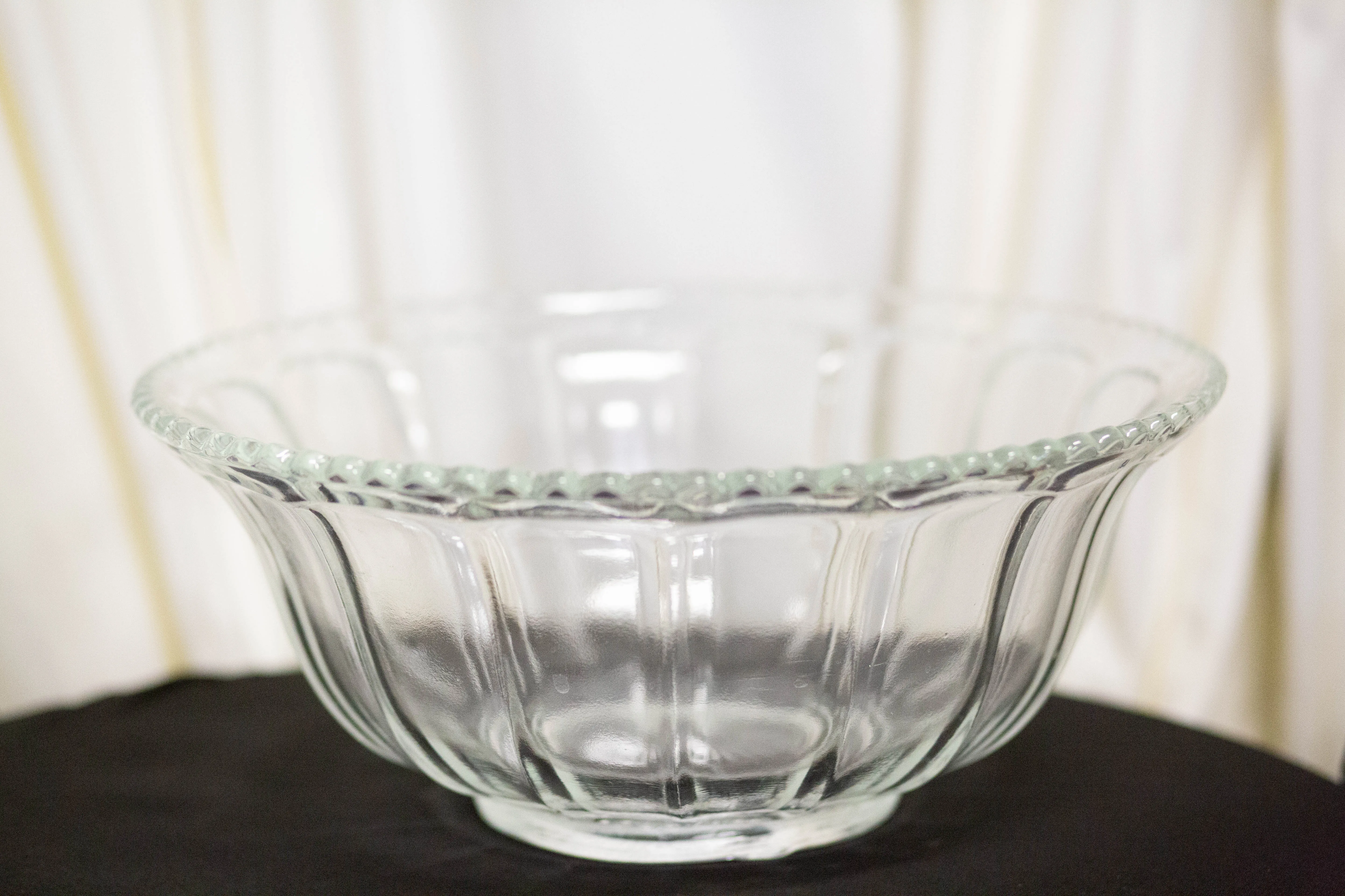 Indiana Glass Clear Pressed Glass Punch Bowl