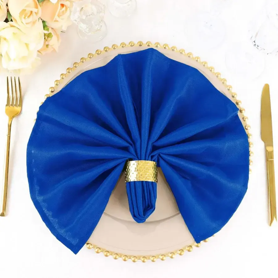 Royal Blue Polyester Cloth Napkins