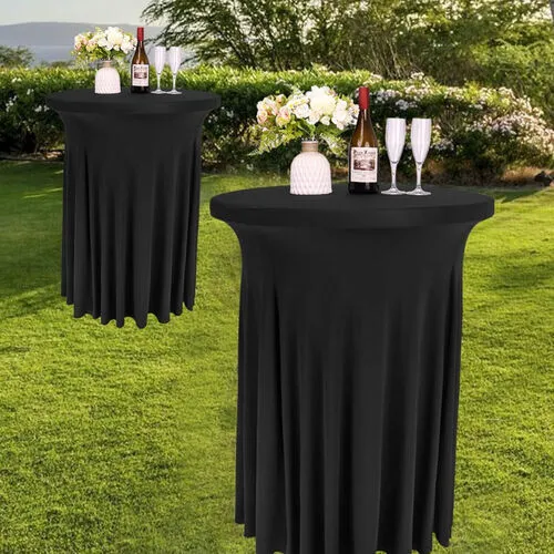 Cocktail Table and Black Tablecloth
