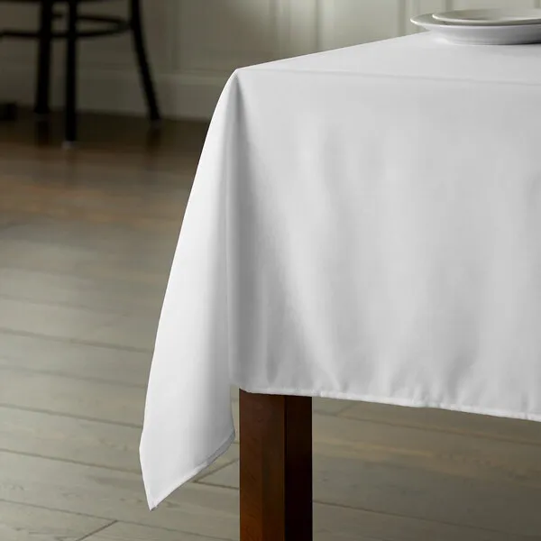 White Square Cotton Tablecloth 85" x 85"